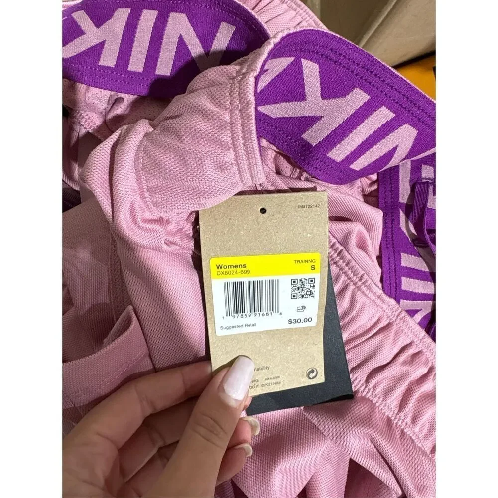 27. Nike NWT Attack Roll Over Dri-FIT Fitness Mid-Rise Shorts Elemental Pink
